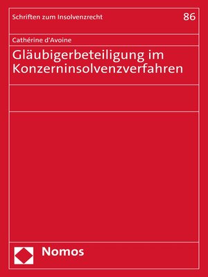 cover image of Gläubigerbeteiligung im Konzerninsolvenzverfahren
